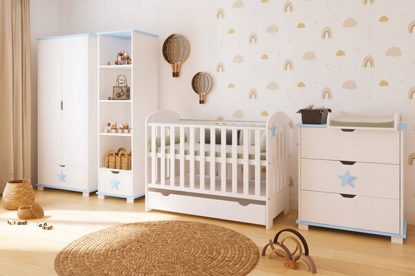 Drewniane Łóżeczko 2w1 STAR 120x60 Z Szufladą - kolory