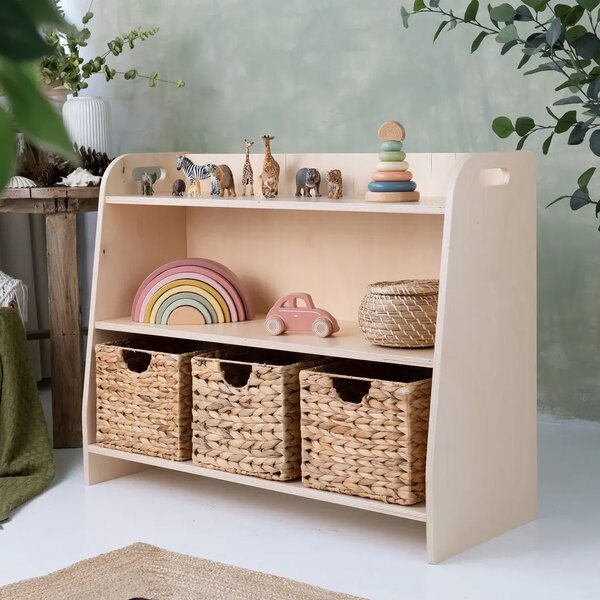 Drewniany regał półka montessori na zabawki wysoki 90 CM L