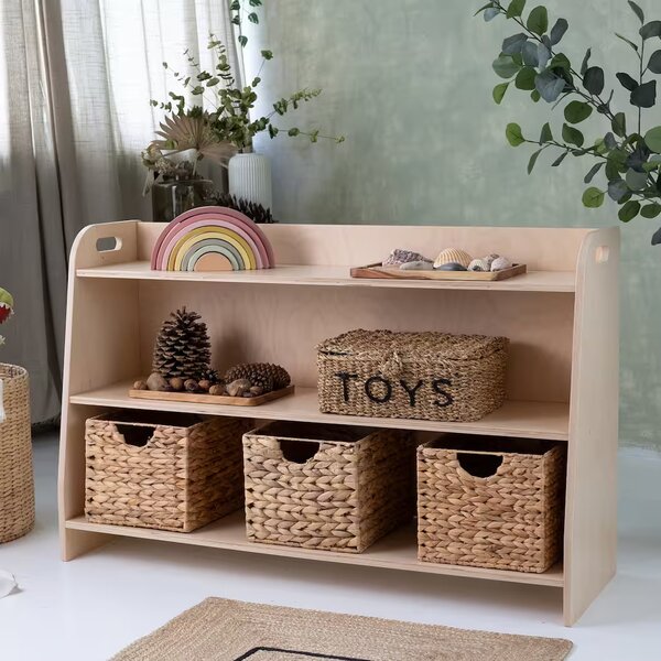 Drewniany regał półka montessori na zabawki wysoki 110 cm XL