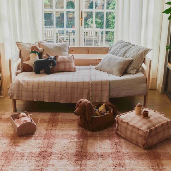 Dywan bawełniany Tartan 90×120 cm Wouf Wouf – Rose