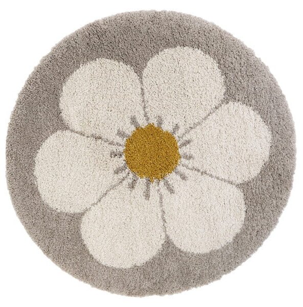 Dywan dziecięcy okrągły BOHEMIAN DAISY beige 120x120 cm