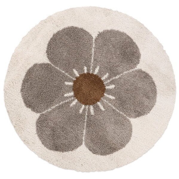 Dywan dziecięcy okrągły BOHEMIAN DAISY taupe 120x120 cm