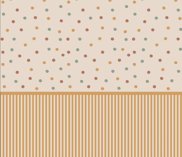 Tapeta dziecięca w żółte paski i kropki – Bouncy Dots – mural