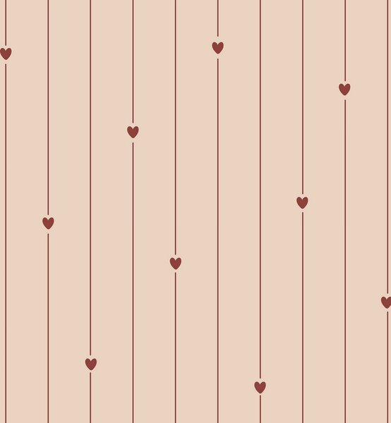 Tapeta dziecięca w paski i serca – Tender Hearts