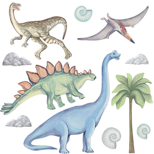 Naklejka ścienna do pokoju dziecka DINOZAURY II