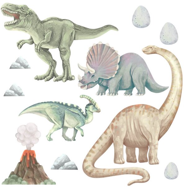 Naklejka ścienna do pokoju dziecka DINOZAURY I