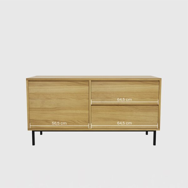 Szafka RTV Fierra Loft I, Szafka RTV drewniana pod Telewizor o szerokości 127 cm
