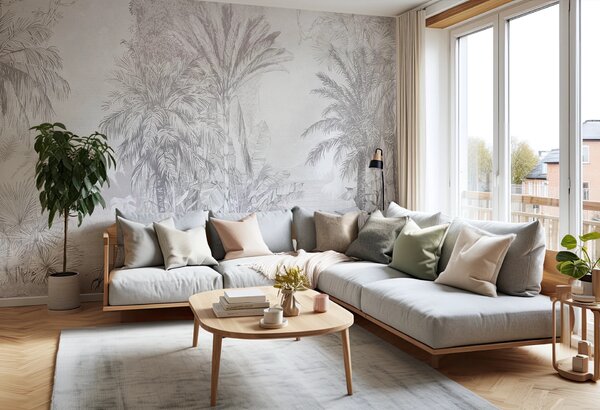 Tapeta Malumi BORNEO - grey - nowoczesna tapeta do salonu i sypialni