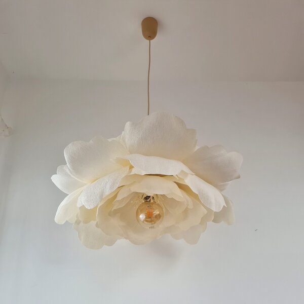 Lampa sufitowa kwiat PEONIA Kremowy średnica 70cm