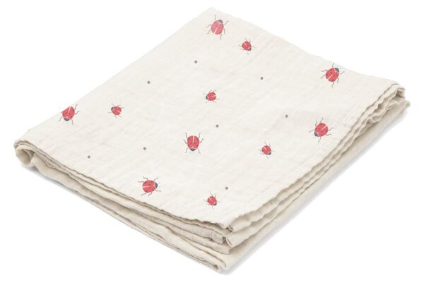 Kocyk pieluszka muślinowa Swaddle Ladybug 100x100