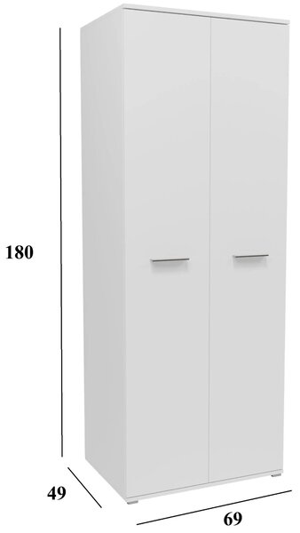 Szafa dwudrzwiowa z drążkiem grafit + dąb wotan L4-G50