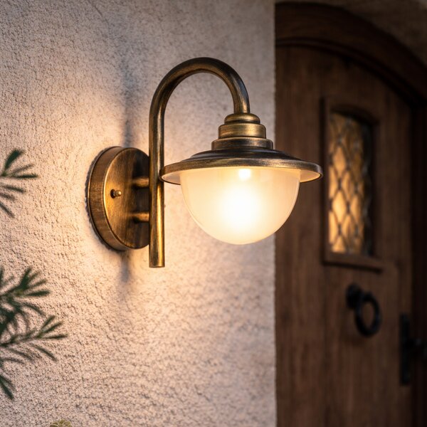 Klasyczna lampa ścienna zewnętrzna antyczne złoto IP44 - Bruges