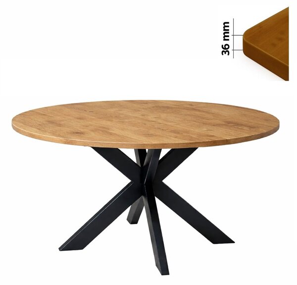 Stół 120 cm okrągły nierozkładany, blat 3,6 cm, nogi Metalowe „ Pająk ” I ArtDHome