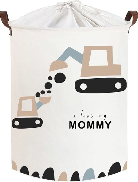 Kosz na zabawki SIPO Koparki I Love Mommy XL
