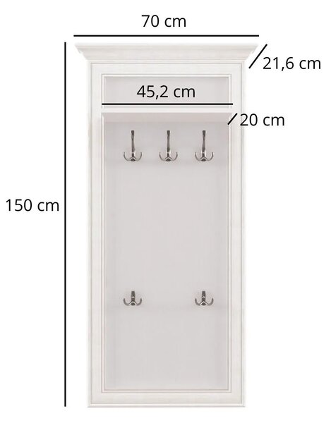 Wieszak ścienny do przedpokoju fineline crema W2-B83