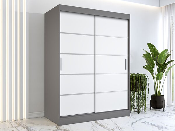 Szafa przesuwna antracyt + biały 150 cm R4-F52