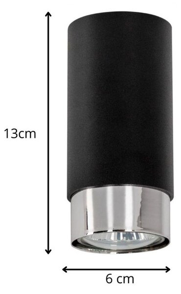 Czarna nowoczesna lampa sufitowa tuba - S686 S6-H58