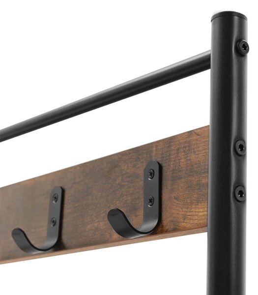 Metalowa ścianka do przedpokoju TAYLOR 72x175 cm, czarna/rustykalny brąz
