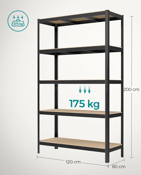 Regał metalowy z 5 półkami E3-G40