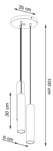 Drewniana lampa wisząca tuba - 7X S168 K7-E18