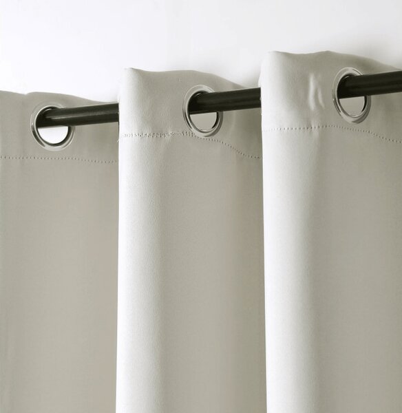 Biało-kremowa zasłona OXFORD 140x250 cm Zawieszanie: Taśma z wiązaniami