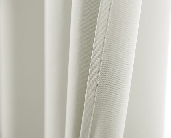 Biało-kremowa zasłona OXFORD 140x250 cm Zawieszanie: Taśma z wiązaniami