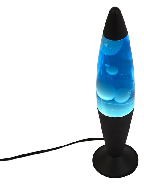 Lampa lawa niebieska z białym woskiem z diodą LED - Molten Lava