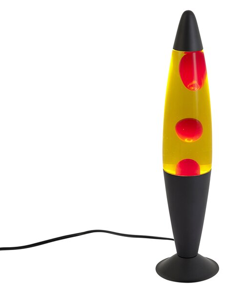 Lampa lawa żółta z czerwonym woskiem z LED - Molten Lava