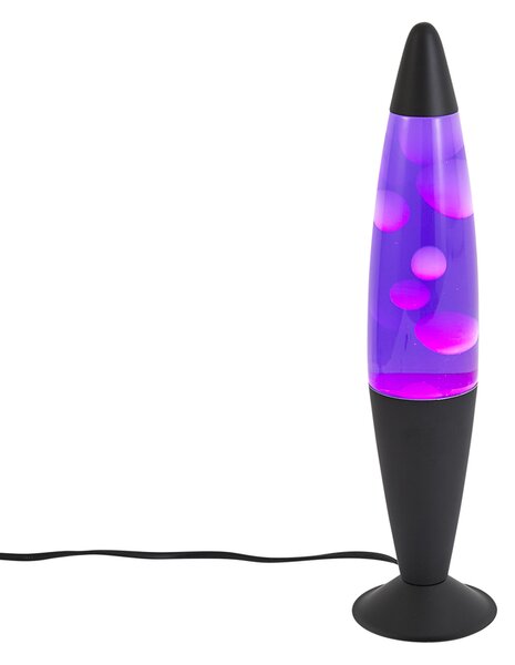 Lampa lawa fioletowa z białym woskiem z LED - Molten Lava