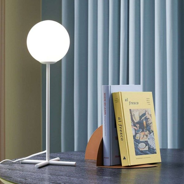 Lampa Stołowa Hübsch, biały, salon, szkło
