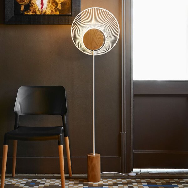 Lampa Podłogowa Forestier, Oyster, biały, salon, metal, design