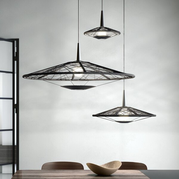 Lampa Wisząca Forestier, Carpa M, ściemnialny, czarny, salon, tkanina | tekstylia, design