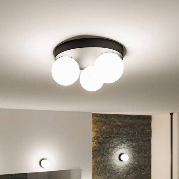 Lampa Sufitowa Paulmann, Gove, ściemnialny, czarny, salon, szkło, nowoczesny
