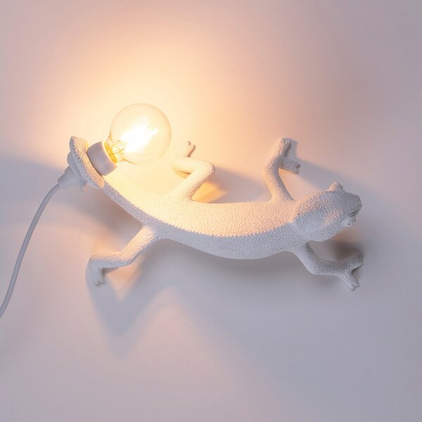 Lampa Stołowa SELETTI, Chameleon Lamp Going Down, biały, salon, tworzywo sztuczne, design