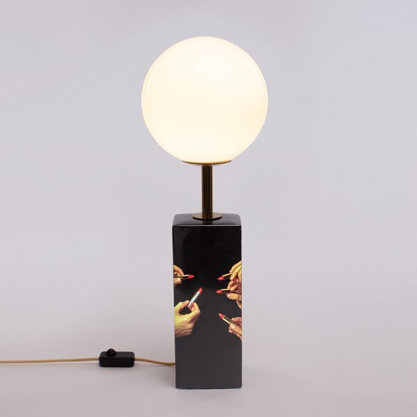 Lampa Stołowa SELETTI, Toiletpaper, ściemnialny, czarny, salon, ceramika, design