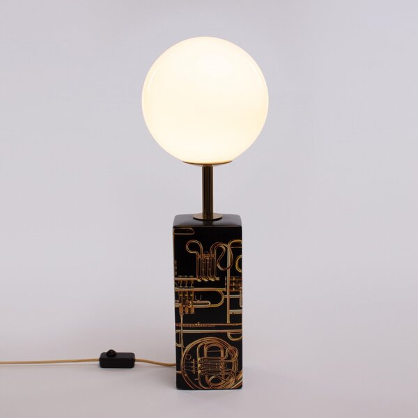 Lampa Stołowa SELETTI, Toiletpaper, ściemnialny, czarny, salon, ceramika, design