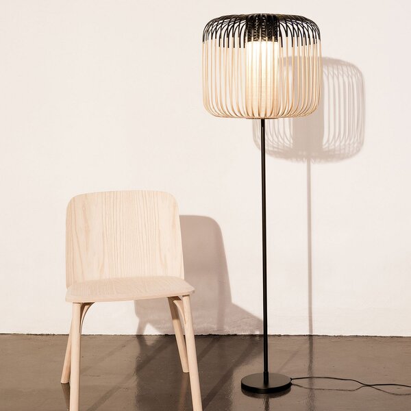 Lampa Podłogowa Forestier, Bamboo Light, czarny, salon, bambus, design