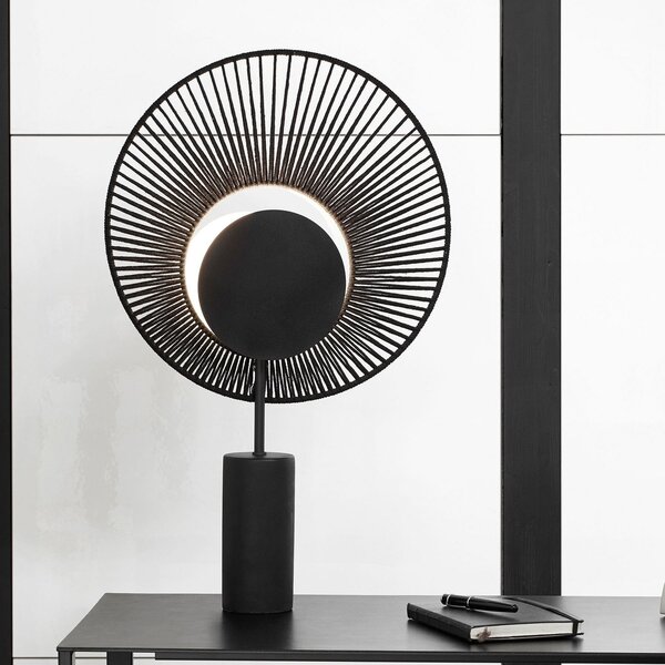 Lampa Stołowa Forestier, Oyster, czarny, salon, metal, design