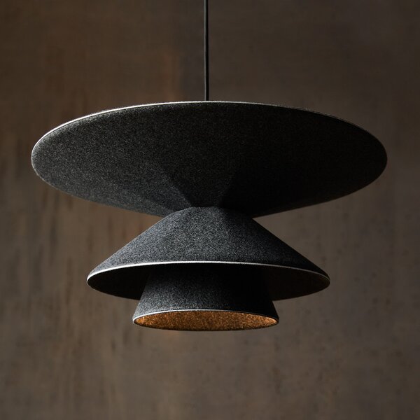 Lampa Wisząca LOOM DESIGN, Morphic, ściemnialny, czarny, salon, tkanina | tekstylia, nowoczesny