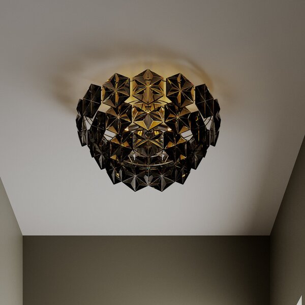 Lampa Sufitowa By Rydéns, Monarque, ściemnialny, czarny, salon, tworzywo sztuczne, design