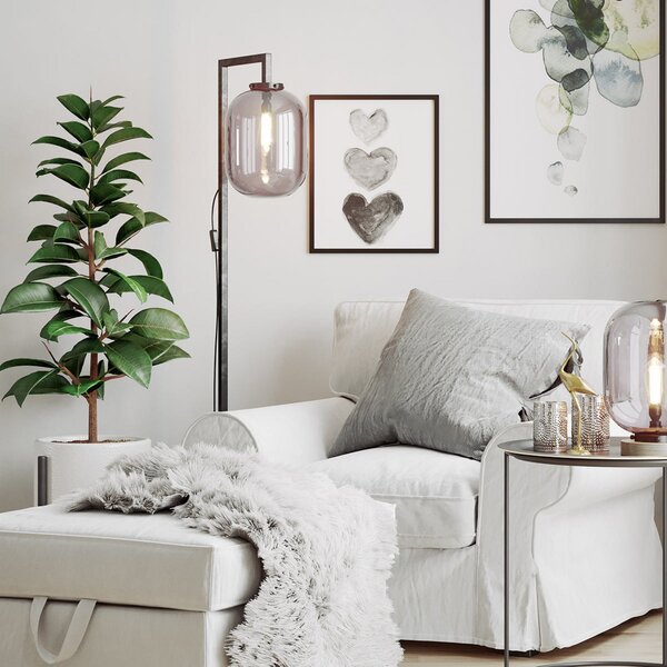 Lampa Podłogowa By Rydéns, Leola, czarny, salon, szkło