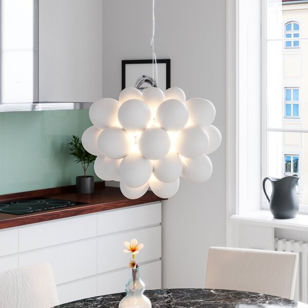 Lampa Wisząca By Rydéns, Gross, ściemnialny, biały, salon, szkło, nowoczesny