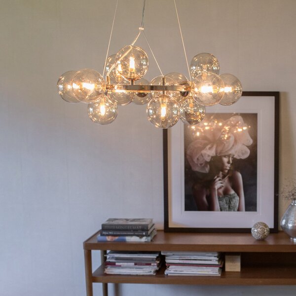 Lampa Wisząca By Rydéns, Splendor, ściemnialny, beżowy, salon, szkło