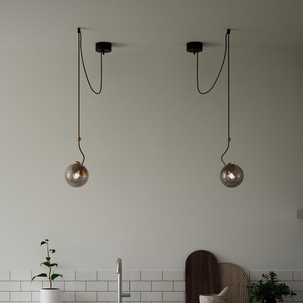 Lampa Wisząca By Rydéns, Carry, ściemnialny, szary, salon, szkło, skandynawski