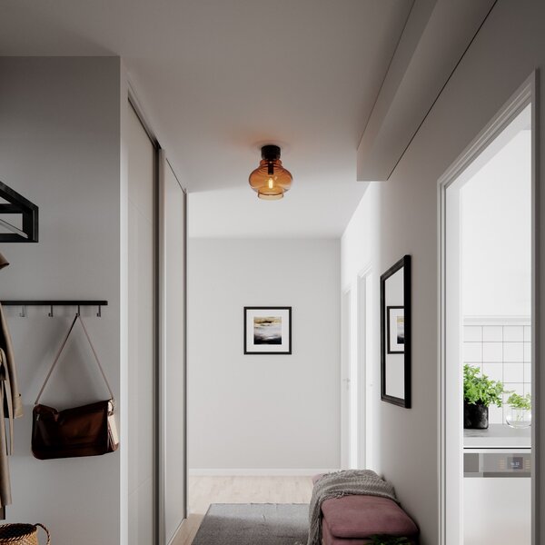 Lampa Sufitowa By Rydéns, Dolores, ściemnialny, brąz rdzawy, salon, szkło, skandynawski
