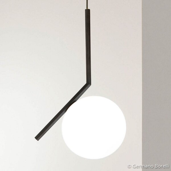 Lampa Wisząca FLOS, IC S1, ściemnialny, czarny, salon, szkło, design