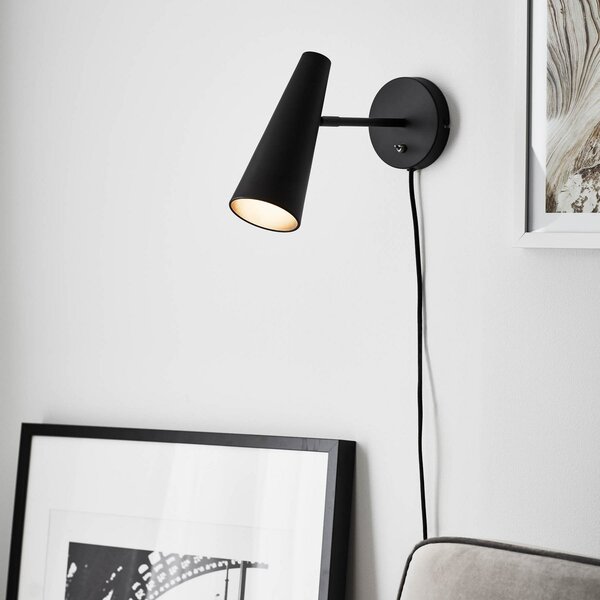 Lampa Ścienna Markslöjd, Peak, czarny, salon, metal, nowoczesny