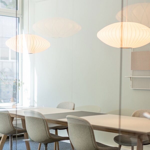 Lampa Wisząca HAY, Nelson Saucer Bubble, ściemnialny, biały, salon, tworzywo sztuczne, design