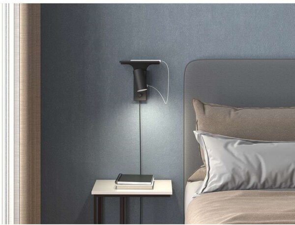 Lampa Ścienna Belid, ściemnialny, czarny, salon, metal