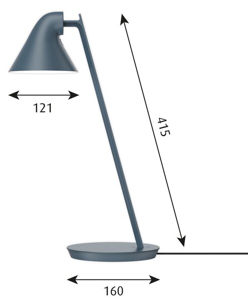 Lampa Stołowa Louis Poulsen, NJP Mini, ściemnialny, niebieski, salon, metal, design